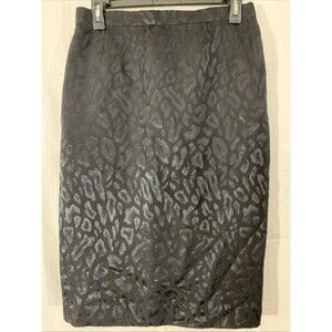 Escada Margaretha Ley Black Pencil Skirt Womens 40 US 8 10 Wool Silk Office